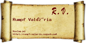 Rumpf Valéria névjegykártya