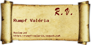 Rumpf Valéria névjegykártya